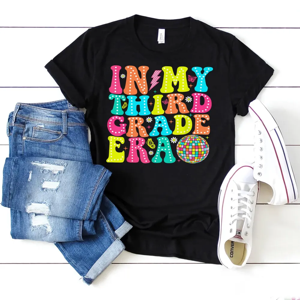 In My Third Grade Era 3rd Grade Vibes Back To School Teacher Shirt Unisex Standard T-Shirt black s