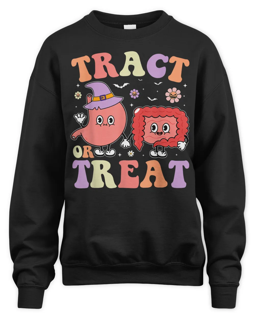 Tract Or Treat Endoscopy Nurse Halloween Cute Gastro Crew Shirt Unisex Sweatshirt black s