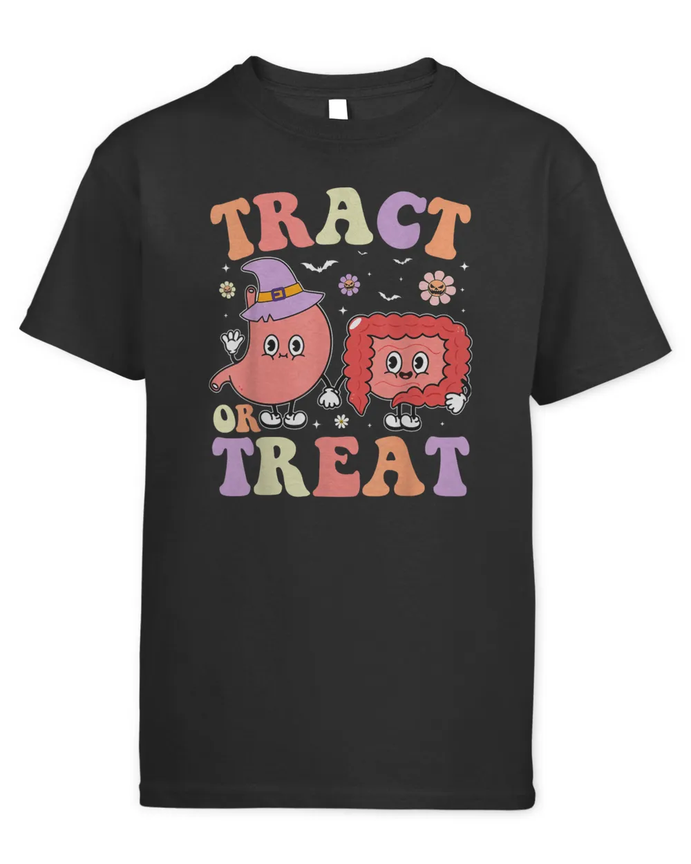 Tract Or Treat Endoscopy Nurse Halloween Cute Gastro Crew Shirt Kids Standard T-Shirt black xs