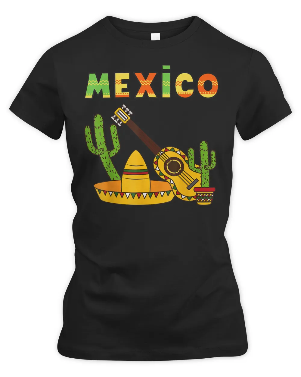 Viva Mexico Boy Girl Maracas Guitar Mexican Independence Art Shirt Women's Premium Slim Fit Tee black m