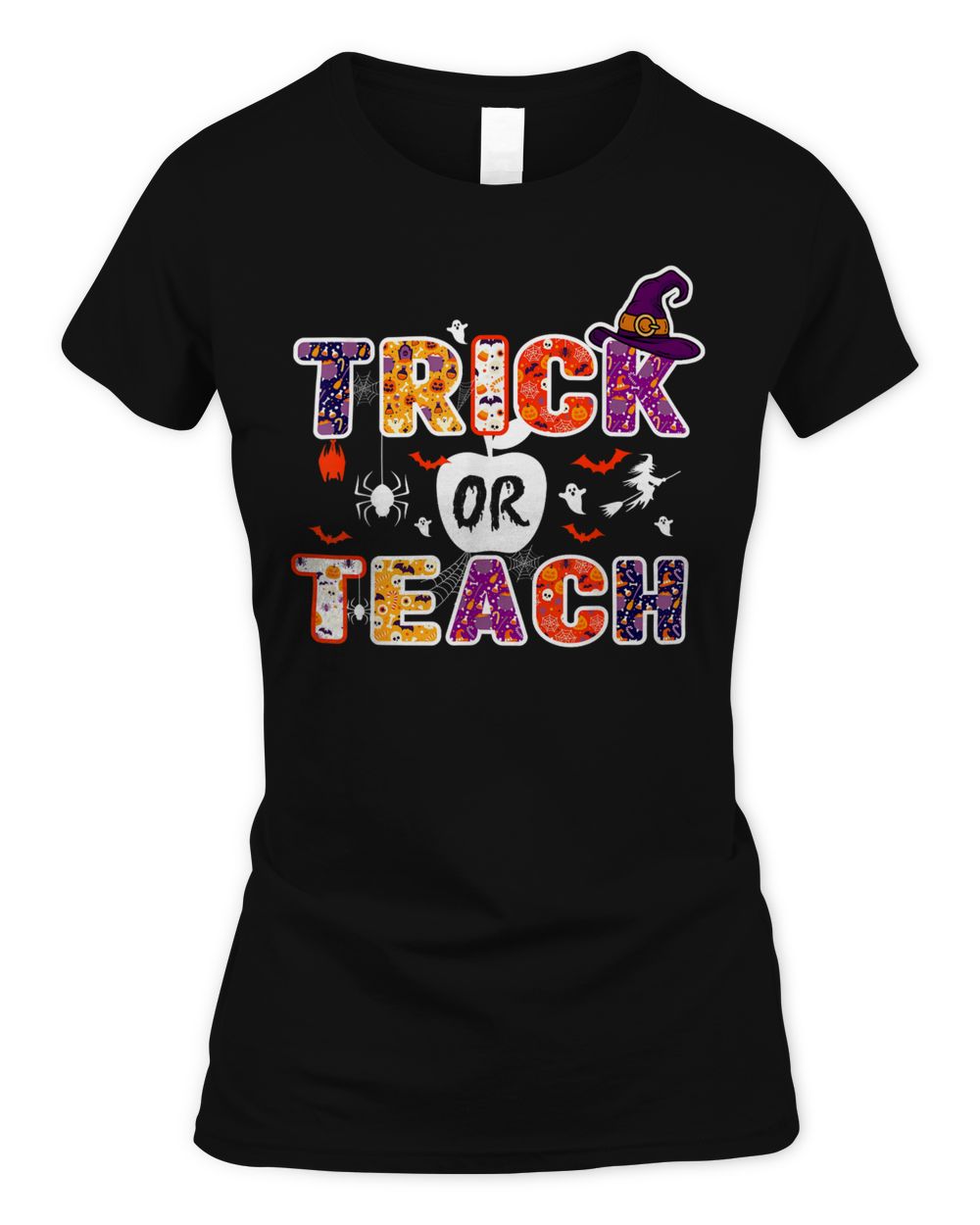 Trick Or Teach Funny Teacher Halloween Costume 2023 Gifts Shirt Women's Standard T-Shirt black s