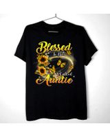 Blessed To Be Called Auntie Shirt Sunflower Lovers Aunt Shirt Unisex Standard T-Shirt black s