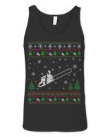Ugly Christmas Sweater For Chainsaw Lovers Funny Ugly Shirt Unisex Jersey Tank black xs