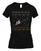 Ugly Christmas Sweater For Chainsaw Lovers Funny Ugly Shirt Women's Soft Style Fitted T-Shirt black s