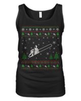 Ugly Christmas Sweater For Chainsaw Lovers Funny Ugly Shirt Women's Tank Top black s